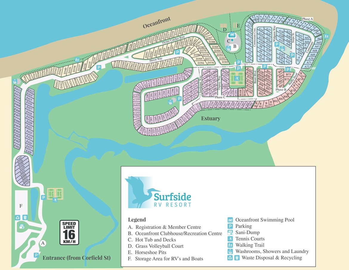 Surfside RV Resort Map